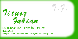titusz fabian business card
